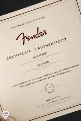 Fender Certificate of Authenticity