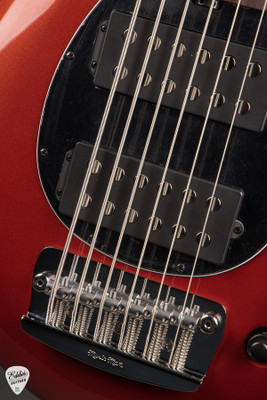 Ernie Ball Music Man Bongo 6 HH Bass Guitar in Blood Orange