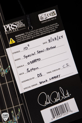 Paul Reed Smith Eddie’s Guitars Wood Library Special Semi Hollow Livingston Lemon Drop/Brazilian electric guitar