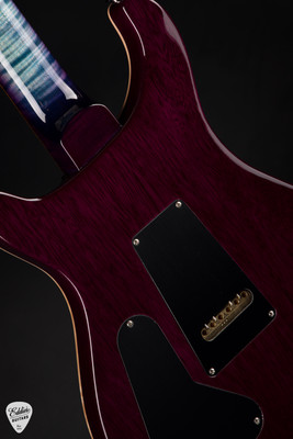 Paul Reed Smith Eddie's Guitars Wood Library Custom 24 Semi-Hollow Korina/Ziricote Aquableux Purple Burst electric guitar