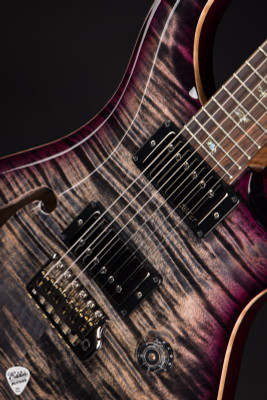 Paul Reed Smith Eddie’s Guitars Wood Library Custom 24 Semi-Hollow Swamp Ash/Cocobolo Electric Guitar in Charcoal Purple Burst