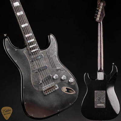 James Trussart Steel O Matic/R. Fortus Style S-Style Paisley Engraved - Black