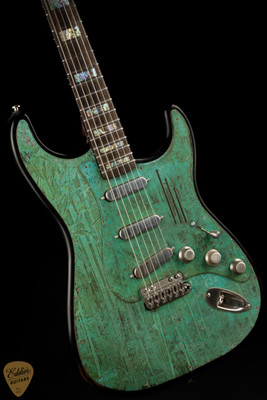 James Trussart Steel O Matic S-Style - Titanic Green Bamboo/NAMM Instrument