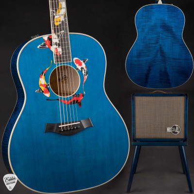 Taylor Custom #41 C17e Grand Pacific Living Jewels & Matching Circa 74 Acoustic Guitar and Amp in Aqua Blue