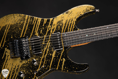 ESP USA M-II FR Electric Guitar in Gold Splatter