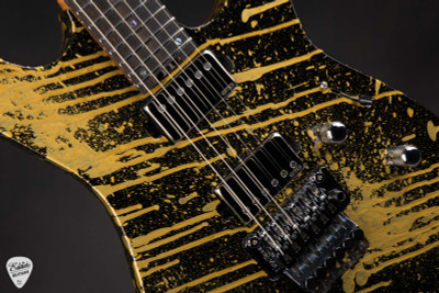 ESP USA M-II FR Electric Guitar in Gold Splatter