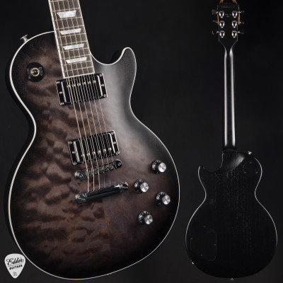 Gibson Mark Morton Les Paul Modern Quilt - Translucent Ebony Burst Satin 8.8 #225450331