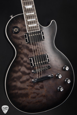 Gibson Mark Morton Les Paul Modern Quilt - Translucent Ebony Burst Satin 8.8 #225450331