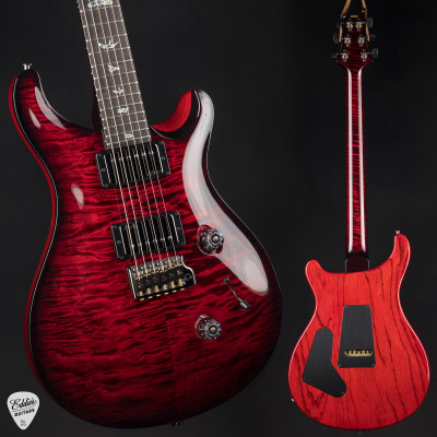 PRS Eddie's Guitars Wood Library Custom 24 Fire Red Smokeburst Electric Guitar