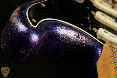 2024 - Fender Custom Shop Master Built Custom Purple Flood Stratocaster Relic - Purple Sparkle over 3-Tone Sunburst