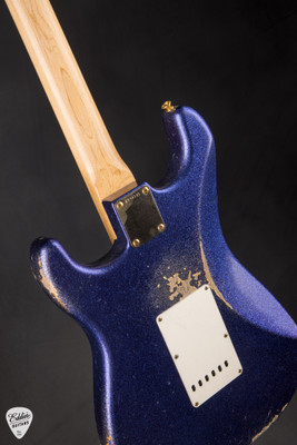 2024 - Fender Custom Shop Masterbuilt Custom Purple Flood Stratocaster Relic - Purple Sparkle over 3-Tone Sunburst