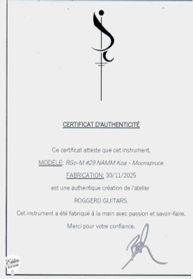 Roggero RGo-M - Swiss Moon Spruce & Koa #29