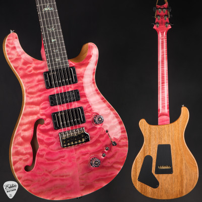 PRS Eddie's Guitars Wood Library Special Semi Hollow Quilt/Stained Maple Neck - Bonnie Pink electric guitar