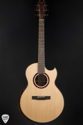 Kevin Ryan Arts & Crafts Nightingale Grand Soloist Acoustic Guitar in Bloody Basin Jasper with Lutz Spruce & African Blackwood