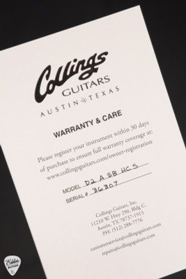 Collings D2A Hill Country - Adirondack Spruce & Indian Rosewood - Sunburst #36307