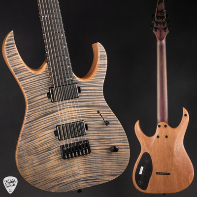 Mayones Duvell Elite 7 Baritone Transparent Jeans Blue Satin Electric Guitar