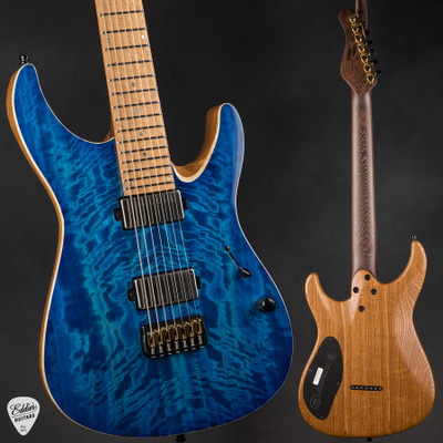 Mayones Duvell Elite 7 Baritone - Infinite Blue Gloss/NAMM Instrument #AQ2510656