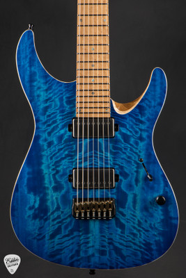 Mayones Duvell Elite 7 Baritone - Infinite Blue Gloss/NAMM Instrument #AQ2510656