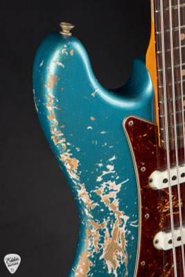 Fender Custom Shop 1962 Bass VI Super Heavy RelicSuper Faded Ocean Turquoise Electric Guitar