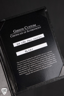 COA for Gibson Custom Shop 1954 Les Paul Custom Staple Pickup Reissue VOS Electric Guitar in Ebony