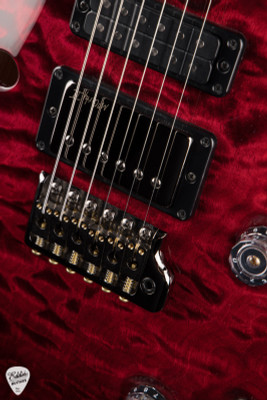 PRS Eddie's Guitars Wood Library Special Semi Hollow Quilt/Stained Maple Neck Fire Red Burst electric guitar