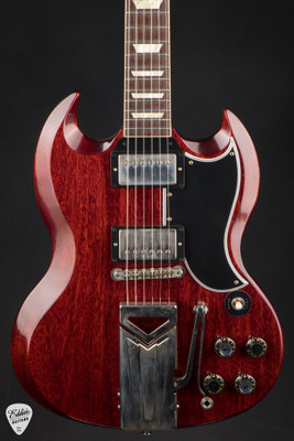 2021 Gibson Custom Shop 60th Anniversary 1961 SG Les Paul Standard Sideways Vibrola VOS Electric Guitar in Cherry Red