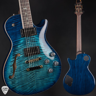 PRS Eddie's Guitars Wood Library McCarty 594 Singlecut Semi Hollow Rosewood Neck Cobalt Blue Electric guitar
