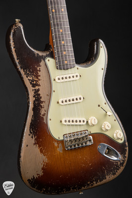 2023 Fender Custom Shop Masterbuilt 60's Stratocaster Heavy Relic Faded Chocolate 3-Tone Sunburst Electric Guitar