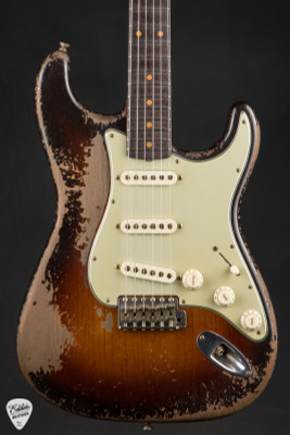 2023 Fender Custom Shop Masterbuilt 60's Stratocaster Heavy Relic Faded Chocolate 3-Tone Sunburst Electric Guitar