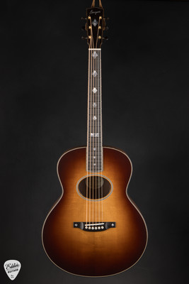 Bourgeois Eddies Guitars Exclusive Small Jumbo Carved Back Acoustic Guitar with Aged Tone Adirondack Spruce and Madagascar Rosewood in Sunburst 4 of 6