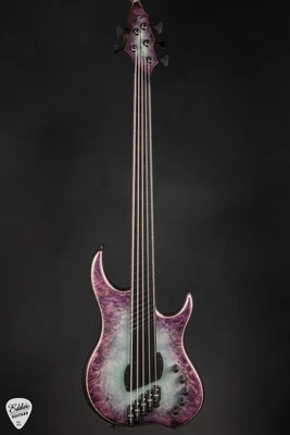 Dingwall Custom Shop Master Build Z3 5 String Pastel Blue to Trans Purple Reverseburst bass guitar