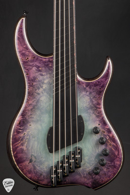 Dingwall Custom Shop Master Build Z3 5 String Pastel Blue to Trans Purple Reverseburst bass guitar