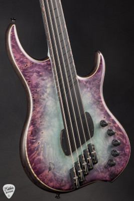 Dingwall Custom Shop Master Build Z3 5 String Pastel Blue to Trans Purple Reverseburst bass guitar