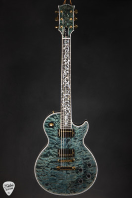 Gibson Custom Shop PSL Les Paul Ultima 5A Tree of Life Nordic Blue Electric Guitar