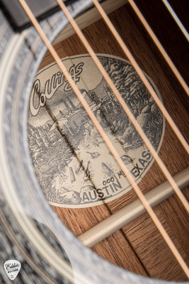 Label for Collings 0001 MH Honduran Mahogany in Doghair Acoustic Guitar