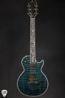 Gibson Custom Shop Dealer Select Les Paul Ultima 5A Tree of Life Nordic Blue Electric Guitar