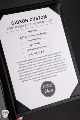 Gibson Certificate of authenticity