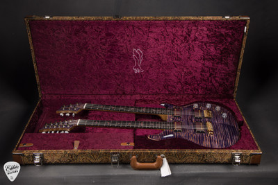 Open Hard Case for PRS Private Stock 11872 Custom 22 12 String Double Neck Peach Plum Electric Guitar