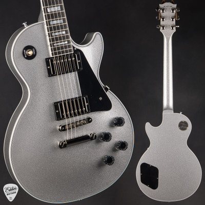 Gibson Custom Shop Dealer Select Les Paul Custom Gloss Silver Sparkle Electric Guitar