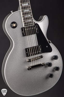 Gibson Custom Shop Dealer Select Les Paul Custom Gloss Silver Sparkle Electric Guitar