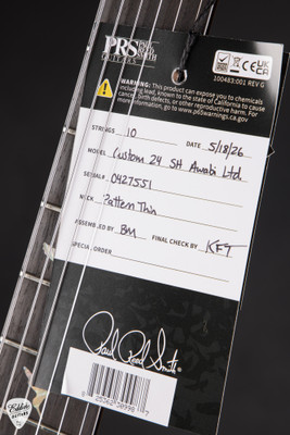 Hang Tag for PRS Limited Edition Custom 24 Semi Hollow Faded Indigo Electric Guitar