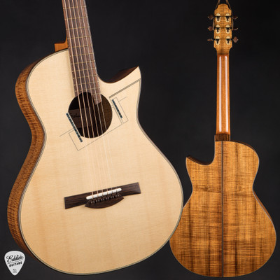 2024 Max Spohn OMC 12 Fret Acoustic Guitar with Swiss Moon Spruce and Figured Koa