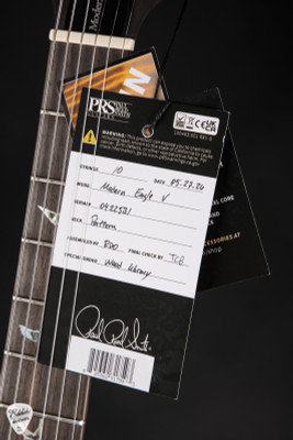 Hang Tag for PRS Eddies Guitars Wood Library Modern Eagle V Sprayers Choice Electric Guitar