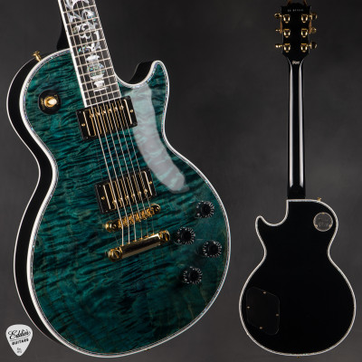 Gibson Custom Shop Dealer Select Les Paul Ultima 5A Tree of Life Nordic Blue Electric Guitar