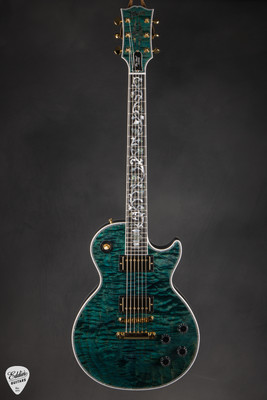 Gibson Custom Shop Dealer Select Les Paul Ultima 5A Tree of Life Nordic Blue Electric Guitar