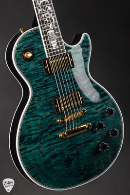 Gibson Custom Shop Dealer Select Les Paul Ultima 5A Tree of Life Nordic Blue Electric Guitar
