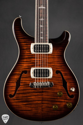 PRS SE Hollowbody I Piezo Orange Tiger Smokeburst Electric Guitar