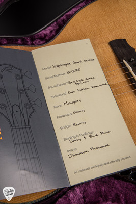 Ryan Nightingale Grand Soloist Torrefied Sitka Spruce and Figured Indian Rosewood Acoustic Guitar