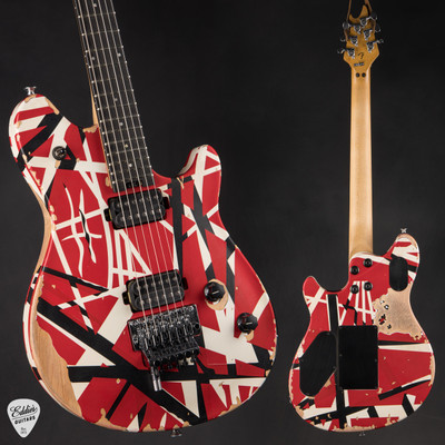 EVH Limited Edition Wolfgang Special Striped Series Red with Black and White Stripes Electric Guitar