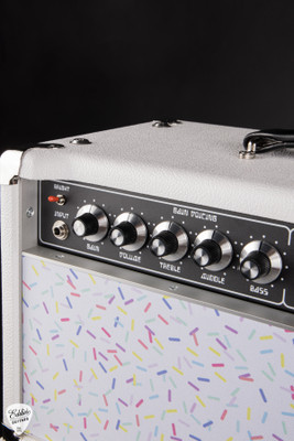 Amplified Nation Ampliphonix and Gain 50w Head/1x12 Speaker Cab - Hot White Levant & Rainbow Sprinkles Guitar Head and Cabinet